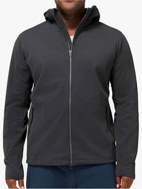 Lululemon Fleece Back Softshell Hooded Jacket Men’s XL Black Water Repellent